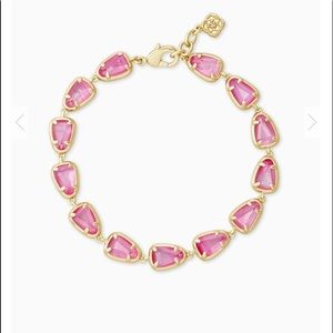Susanna Gold Link Bracelet In Deep Blush pink